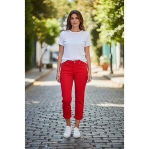 NWT Banana Republic Women's Red Stretch Cropped Capri Pants Size 26/2